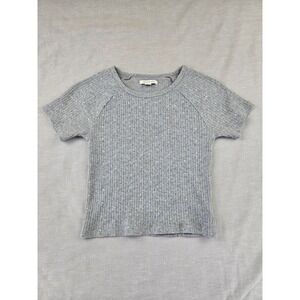 American Eagle‎ Grey Ribbed Raglan Short Sleeve Nep Knit T-Shirt XS 2234
